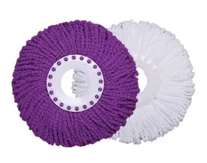 紫色纤维通用旋转拖把头替换 好神拖替换拖布头通用配件 墩布头
