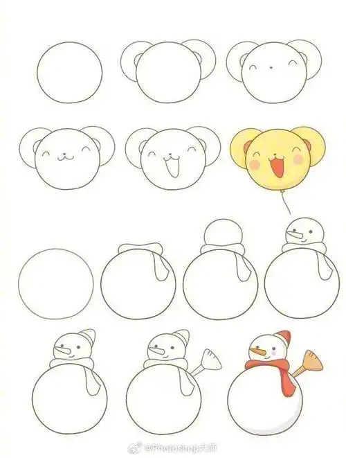 敲可爱的简笔画