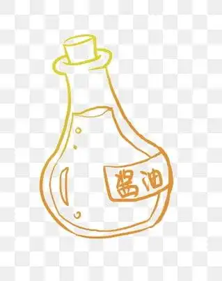 瓶子 酱油瓶 黄色 圆形卡通酱油瓶, 黄色, 圆形卡通酱油瓶, 瓶子 png