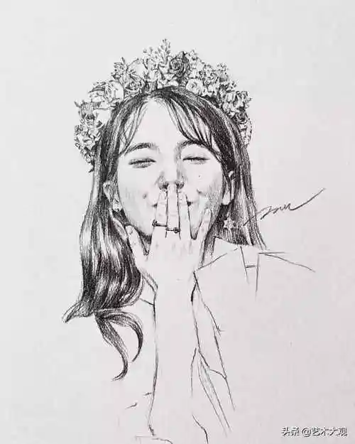 素描少女素描画入门画人物