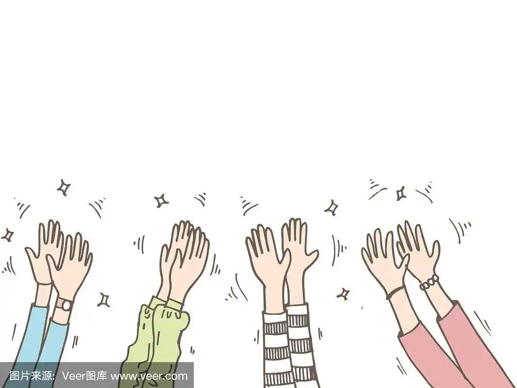 手画上五彩缤纷的掌声手势