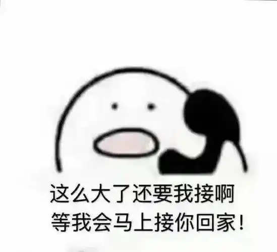 这么大了还要我接啊,等我会马上接你回家!