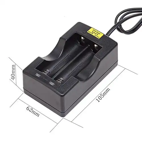 智能正反充18650锂电池双槽充电器强光手电筒锂电池专用插头带线