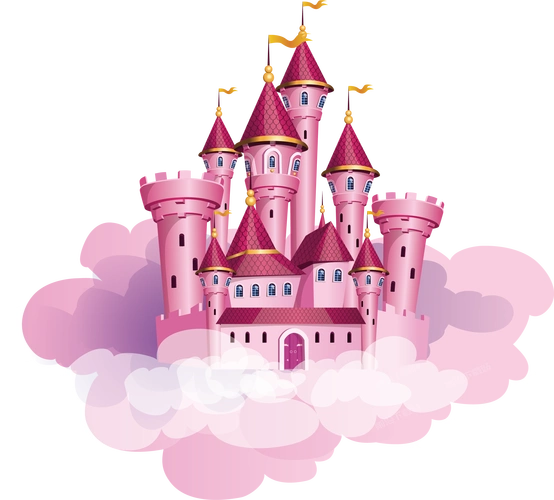 房子的简笔画城堡彩色卡通风景