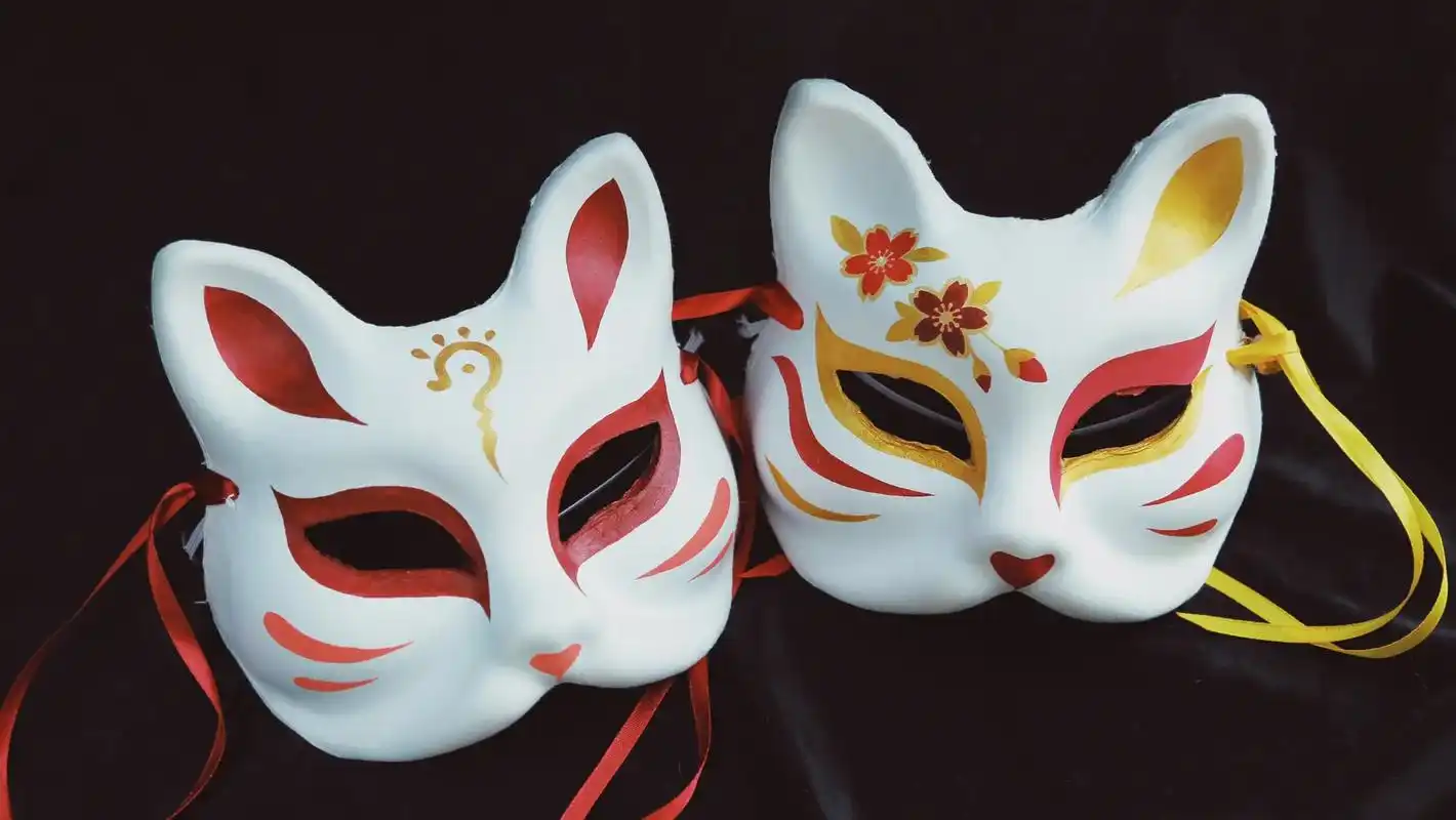 夏日祭手绘狐狸面具 #手工diy #这也太可爱了吧 #国潮风 - 抖音