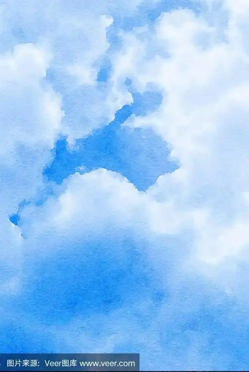 蓝色,背景,天空,水彩画,水彩画颜料