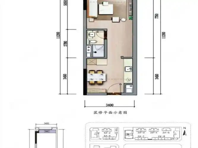 融创香璟台西苑商住楼2室2厅1卫南北通透52平