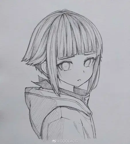 神仙画师微博转载二次元人物黑白动漫素材插画绘画线稿手绘女生男生