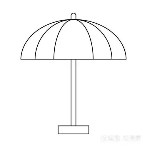 沙滩伞符号黑色和白色插画-正版商用图片186vu8-摄图新视界