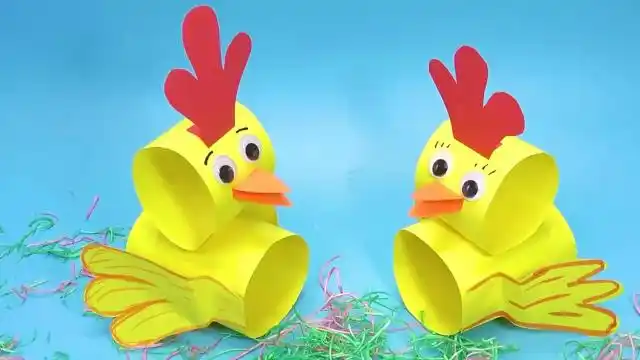 手工diy可爱小鸡折纸玩具