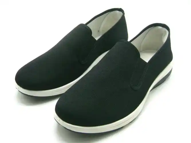 四季老北京男黑布鞋厚底防滑透气单鞋爸爸一脚蹬工作鞋司机劳保鞋