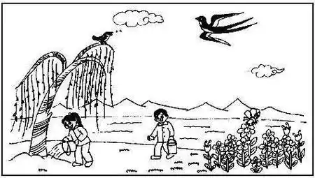 柳树_西湖公园_燕子