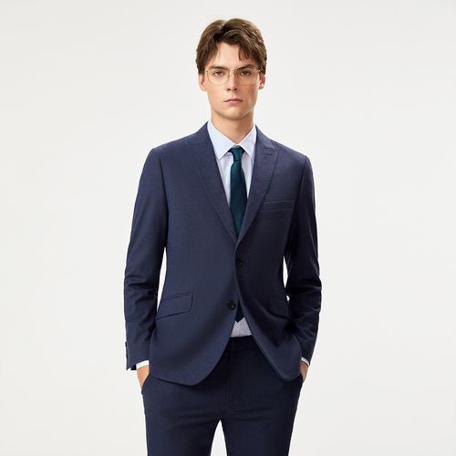 男装 春夏新款商务戗驳领修身西装百搭通勤西服正装男