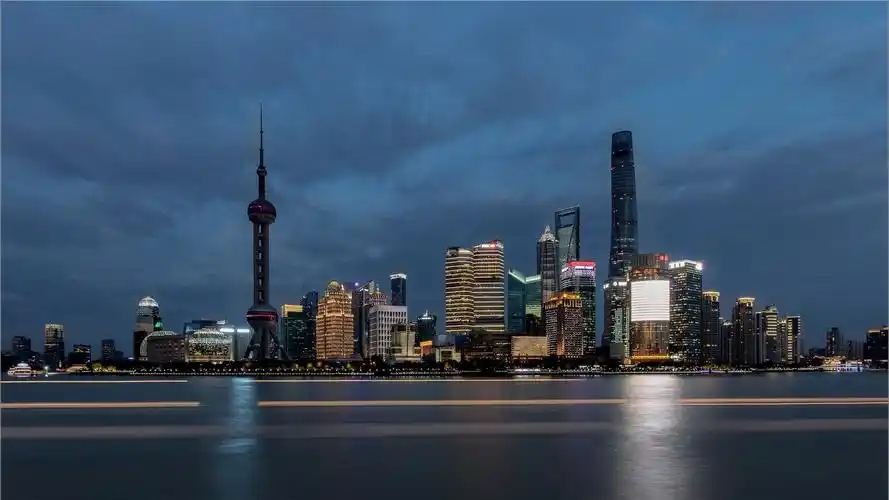 壁纸 上海,摩天大楼,塔,城市,海,夜,中国 2560x1440 qhd 高清壁纸