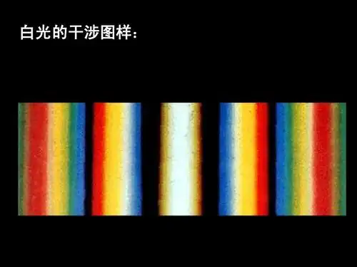 有动画与习题既方便学生的学,又方便教师的教 白光的干涉图样: 白光的