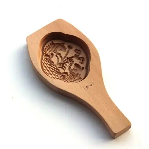 匠心大号立体鱼面食糕点点心馒头绿豆南瓜饼冰皮月饼模具木质