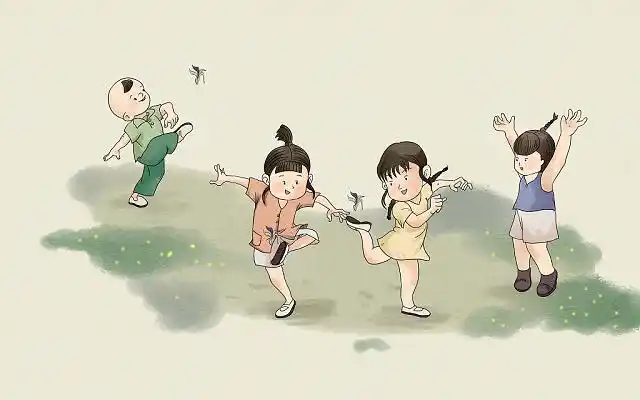 小伙伴夏天开心玩耍踢毽子夏天夏日立夏夏季