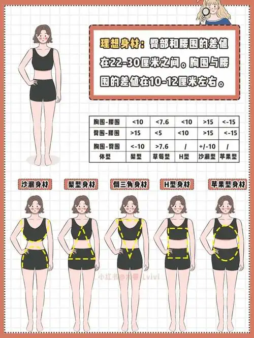 所以这里我归纳了5种比较常见的身材类型,大家可以量一量自己的三围