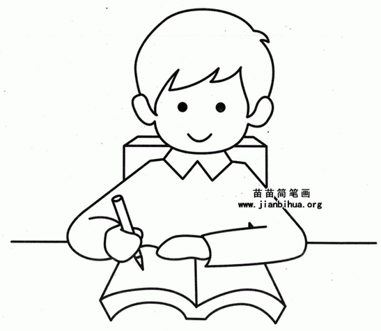 小朋友上课样子简笔画