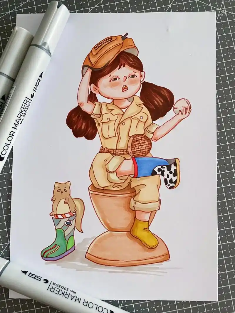 马克笔手绘人物插画