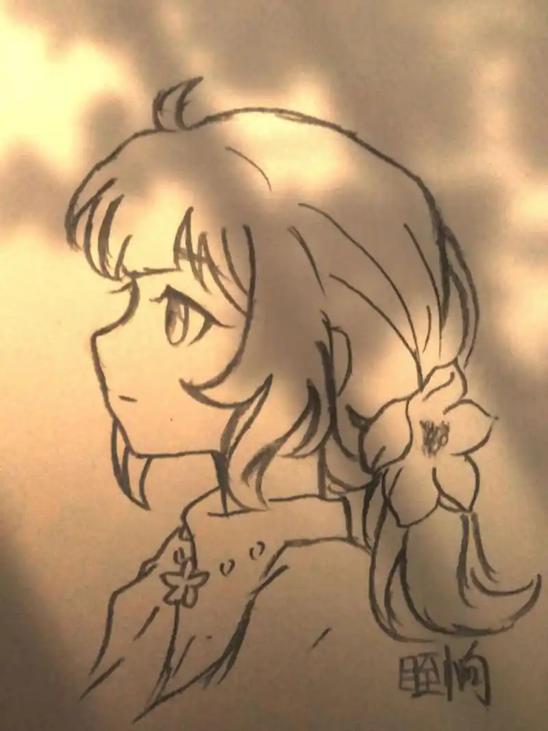 动漫侧脸93(过程图) 7815"太阳温暖早起的人,月亮陪伴熬夜的人.