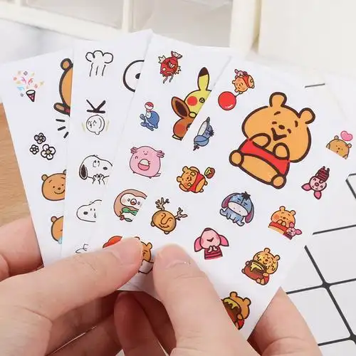 手机壳贴纸后壳_防水透明卡通可爱动漫手账贴纸装饰小图案少女手帐