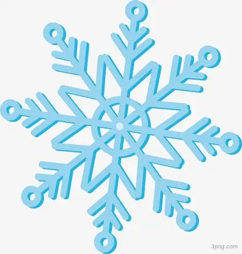 蓝色的雪花png素材透明免抠图片-装饰效果-三元素3png.com
