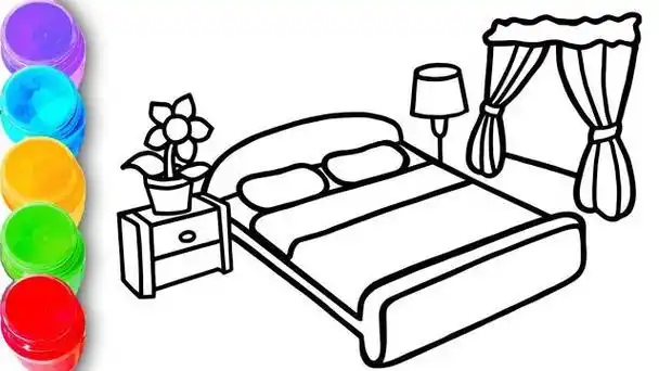 我的房间一角美术画房间的一角手绘画一步一步画公主的房间房子简笔画