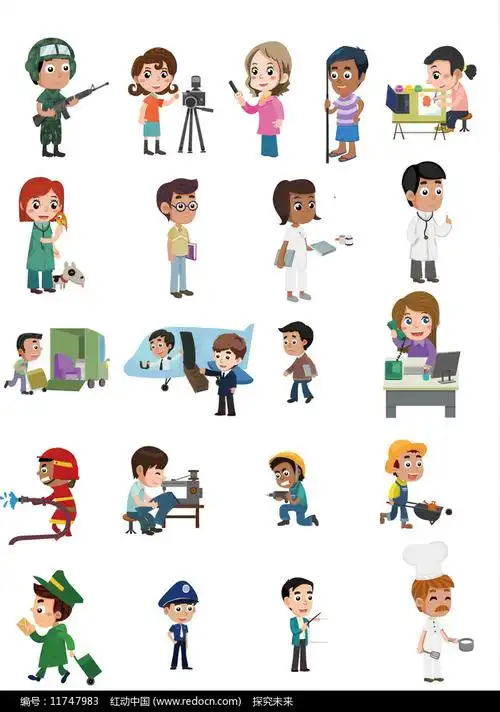 各种不同职业的人物形象
