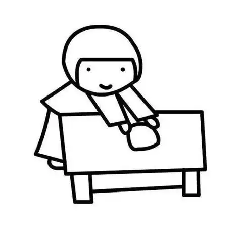 桌子上有一个小女孩怎么画简笔画 简笔画图片大全-普车都