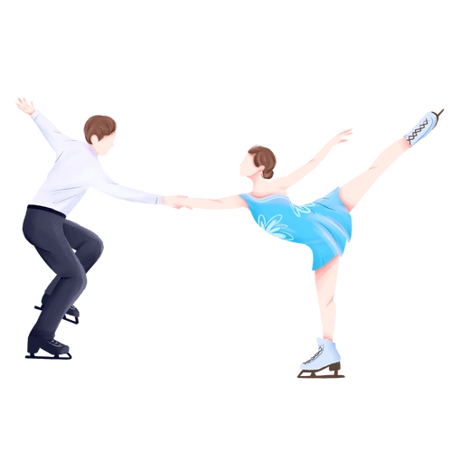 简笔时刻花样滑冰的艺术之美用画笔描绘