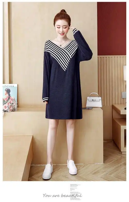 大码胖mm洋气减龄连衣裙胖人女装遮胯裙子显瘦遮肉宽松 酒红色 大码xl