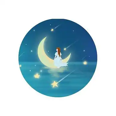 星星简约卡通月亮女孩红包头像