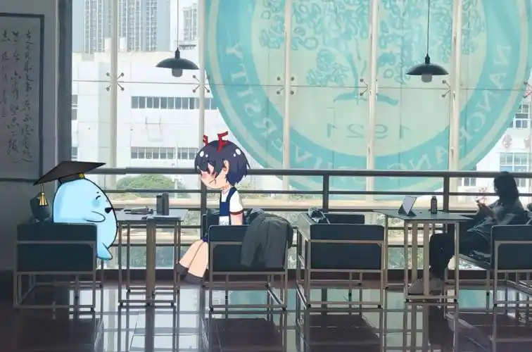 齐芳阅校园文化赴打卡之约小南与溪溪在图书馆前合影留念点击图片查看