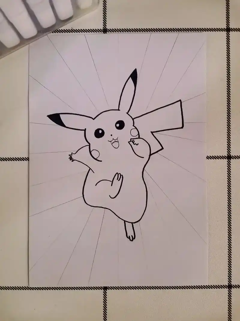 第32幅 | 宠物精灵～皮卡丘#简笔画教程 #儿童画素材 # - 抖音