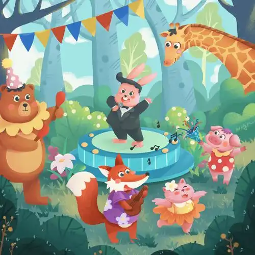 森林party|插画|儿童插画|kring0o - 原创作品 - 站酷 (zcool)