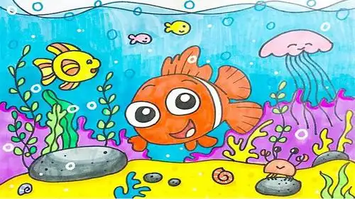 周末一画《海底世界》——鲁河中心小学一年级一班小画家