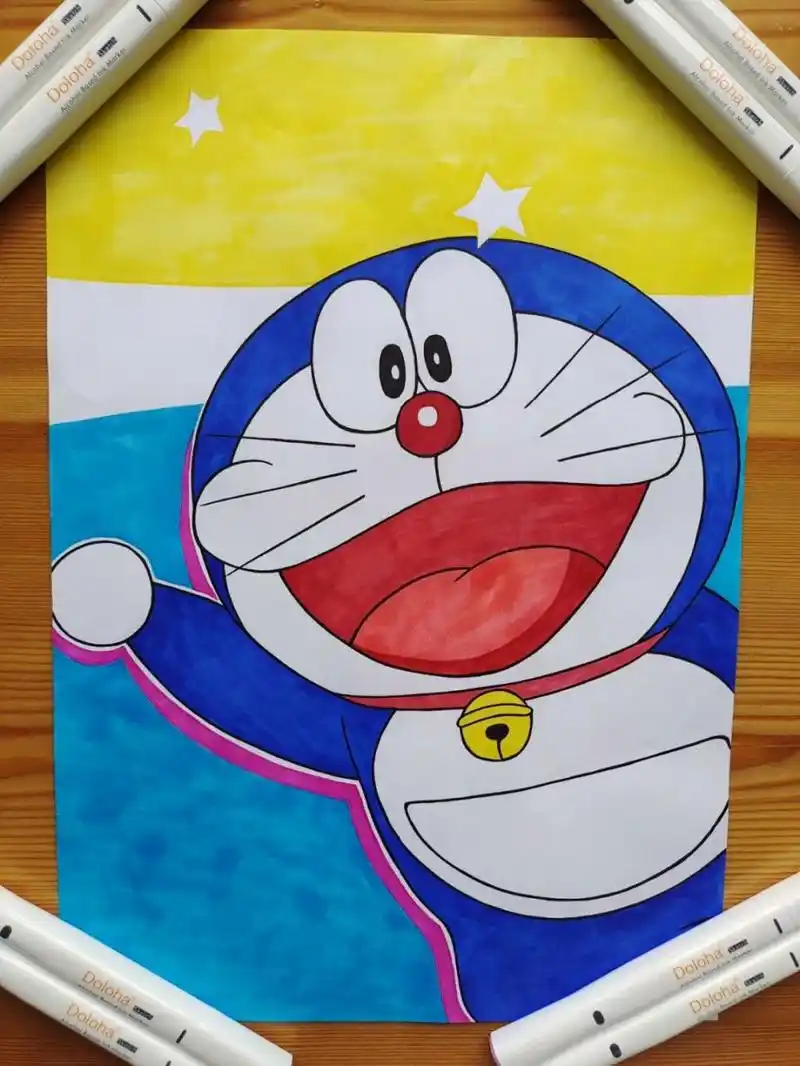 哆啦a梦手绘(附原图) 哆啦a梦手绘,最后一张原图,原图尺寸大,上传裁剪