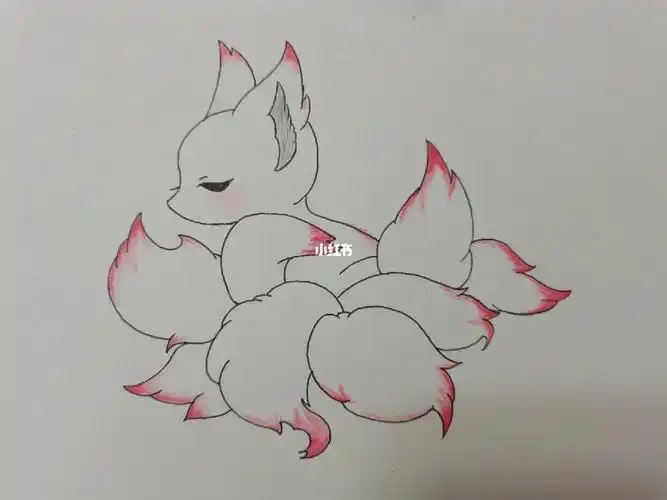 九尾狐卡通手绘