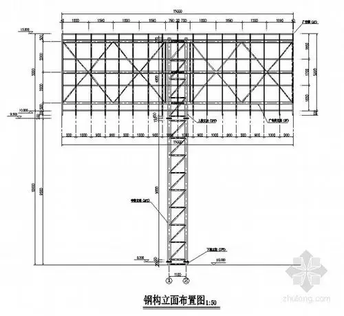 高炮广告牌钢结构施工图