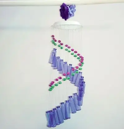 口服液玻璃瓶diy蓝精灵幸运星风铃