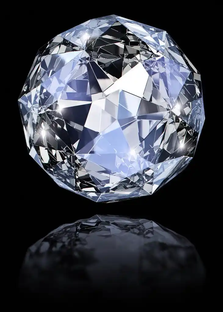 蓝色宝石,黑色背景上闪闪发光的钻石