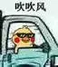 吹吹风小黄鸡开车表情包