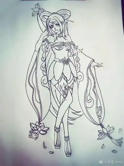 貂蝉美人计简笔画