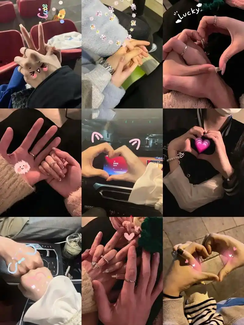 情侣超甜手势拍照大全92.当然要和男朋友拍很多很多牵手照啦 - 抖音