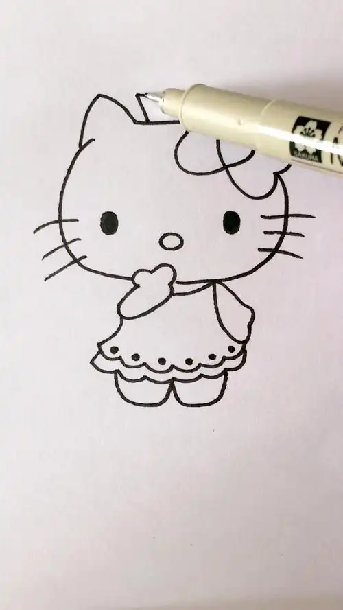 画凯蒂猫简笔画#绘画#儿童画
