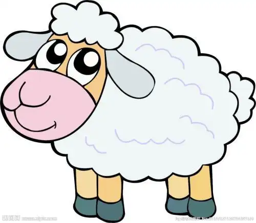 卡通小羊头饰简笔画