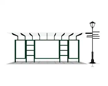 公交车大巴站台卡通手绘毕业毕业季旅行素材扁平风教学楼校车开学季