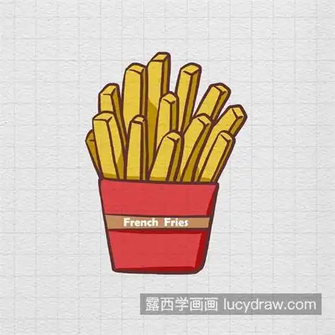 好看的彩色炸薯条简笔画怎么画 可爱漂亮的炸薯条绘制教程