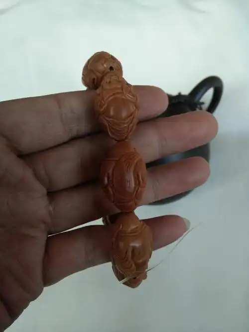 橄榄核雕文竹款八大弥勒橄榄胡手串a0022